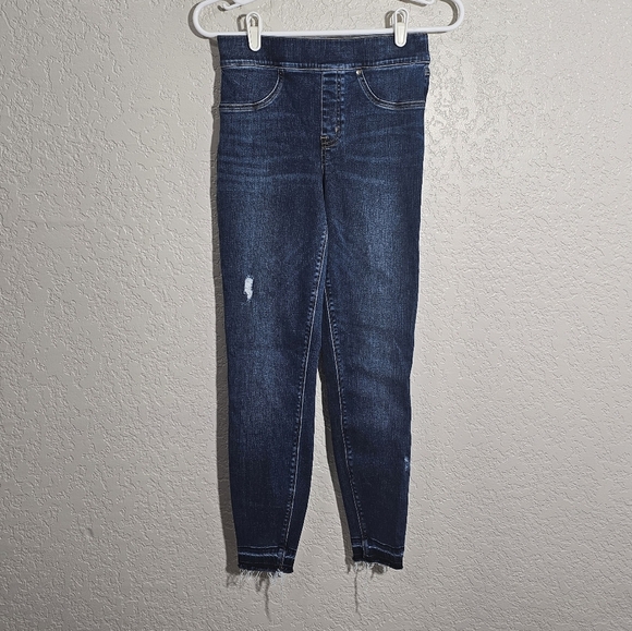 Spanx Distressed Raw Hem Jeggings - Picture 1 of 5